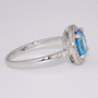 9ct white gold laser cut blue topaz and diamond ring side