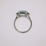 Platinum aquamarine and diamond ring top