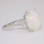 9ct white gold opal and diamond ring side