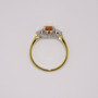 18ct gold oval cut Imperial topaz and round brilliant cut diamond ring top