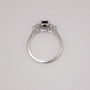 Platinum oval cut teal sapphire and pear cut diamond ring top