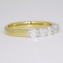 18ct gold five round brilliant cut diamond ring side