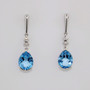 9ct white gold blue topaz and diamond drop earrings
