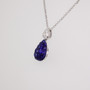18ct white gold tile-set sapphire and diamond cluster pendant side
