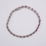 9ct white gold oval cut ruby and round brilliant cut diamond bracelet top
