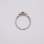 9ct white gold ruby and diamond ring top