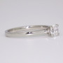 Platinum certificated D colour round brilliant cut diamond solitaire ring side