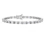 Silver Emerald Cut CZ Tennis Bracelet SBRA78