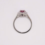 9ct white gold pink zircon and diamond double halo ring top