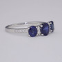 Platinum sapphire and diamond ring side