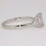 Platinum unheated octagonal cut white sapphire and round brilliant cut diamond ring side