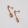 9ct rose gold morganite and diamond cluster drop earrings side