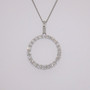 9ct white gold diamond circle pendant