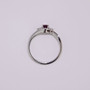 9ct white gold raspberry garnet and diamond twist ring side