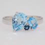 9ct white gold three blue topaz ring