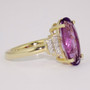 9ct gold elongated oval cut amethyst and diamond ring side