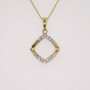 9ct gold diamond-set square pendant