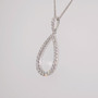 9ct white gold diamond pendant with diamond-set bail side