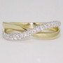 9ct gold ring with round brilliant cut diamond-set crossover