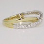 9ct gold ring with round brilliant cut diamond-set crossover side