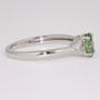 9ct white gold oval cut green sapphire and diamond ring side