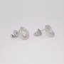 9ct white gold diamond knot stud earrings side