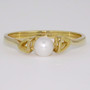 9ct gold pearl and abstract heart ring