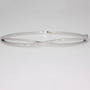 9ct white gold oval hinged diamond crossover bangle