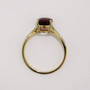 9ct gold oval cut raspberry garnet and diamond ring top