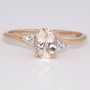 9ct rose gold oval cut morganite and diamond twist ring