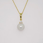 18ct gold Scottish freshwater pearl and round brilliant cut diamond pendant