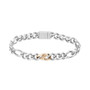 Gents BOSS Rian Stainless Steel and Rose Gold IP Figaro Bracelet 1580613M