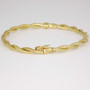 9ct gold twisted hinged oval bangle clasp
