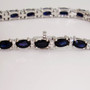 18ct white gold oval cut sapphire and diamond bracelet clasp