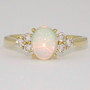 9ct gold opal and diamond ring