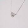9ct white gold necklace with two interlocking diamond-set links side