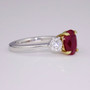 Certificated pigeon's blood oval cut ruby and diamond ring