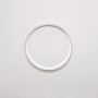 Silver D-shaped hammered bangle top