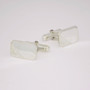 Engraved octagonal sterling silver cufflinks with hinged bar fittings