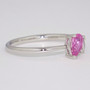Platinum pear cut pink sapphire and pear cut diamond toi et moi ring side