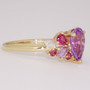 9ct gold multi gemstone and diamond ring with amethyst and pink tourmaline side