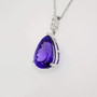 18ct white gold tanzanite and diamond pendant side