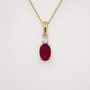 9ct gold oval cut ruby and round brilliant cut diamond pendant