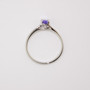 9ct white gold oval cut tanzanite and round brilliant cut diamond ring top
