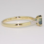9ct gold teal sapphire ring and diamond ring side