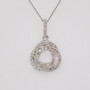 9ct white gold diamond knot pendant with diamond-set bail