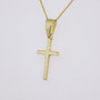 9ct gold cross pendant side