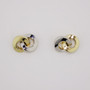9ct yellow and white gold interlocking circle studs