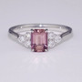 Platinum plum sapphire and diamond ring