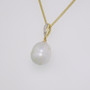 18ct gold Scottish freshwater pearl and diamond pendant side